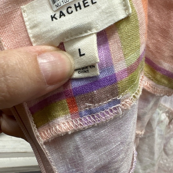 Anthropologie Kachel Tie Strap Linen Maxi Dress – Size L - Picture 10 of 10